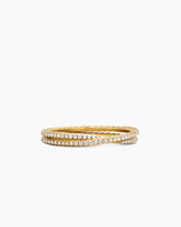DY Crossover® Micro Pavé Band Ring in 18K Yellow Gold with Pavé Diamonds, 3.14mm